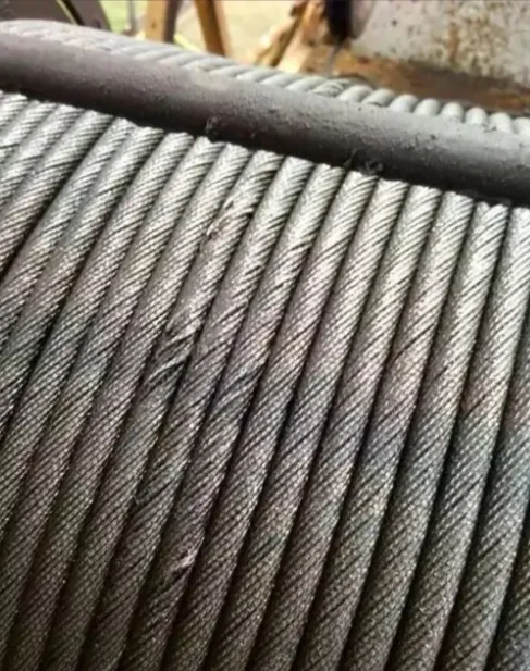 Damaged wire rope