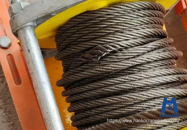 Damaged-wire-rope-with-birdcaging,-a-common-overhead-crane-problem