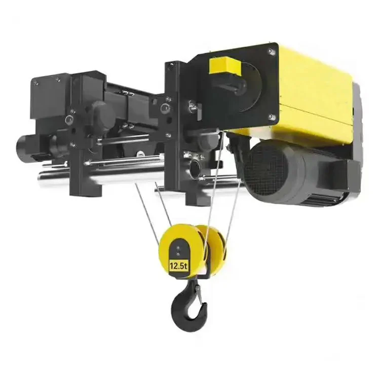 Electric hoist motor housing and gearbox assembly showing oil level check point