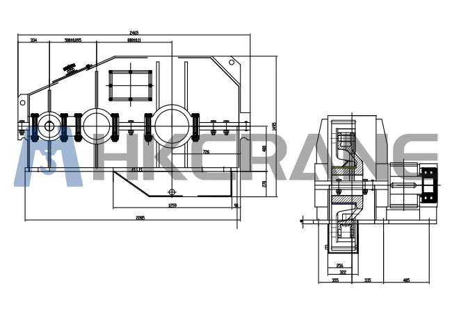 Heavy-duty crane reducer engineering drawing