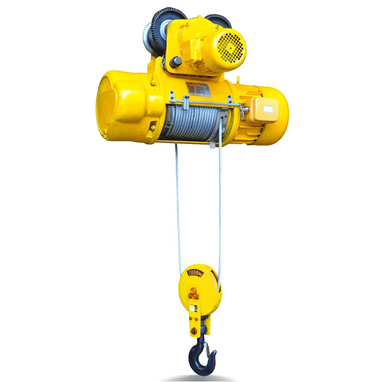 Heavy-duty industrial electric hoist with steel wire rope and hook