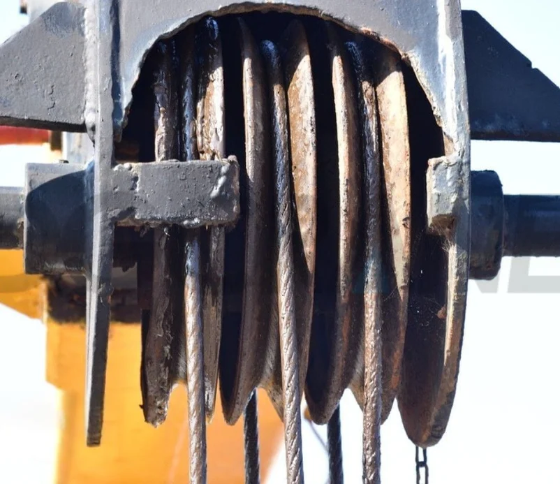 Worn crane sheave groove causing wire rope damage