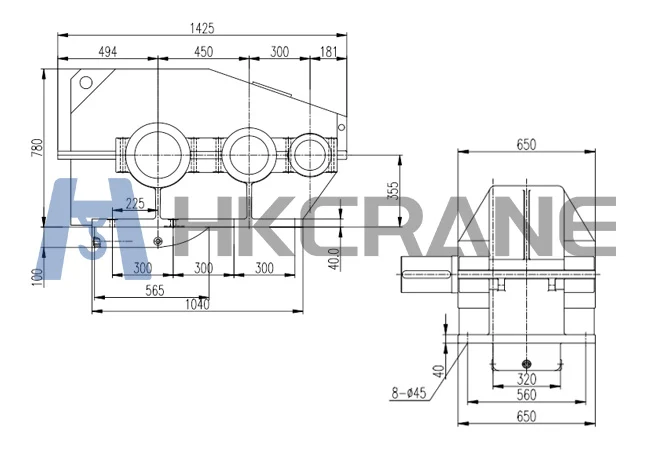 crane gearmotor drawing