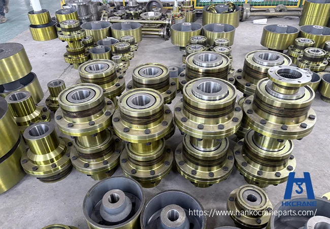 Machined gear coupling for crane drive and travel systems