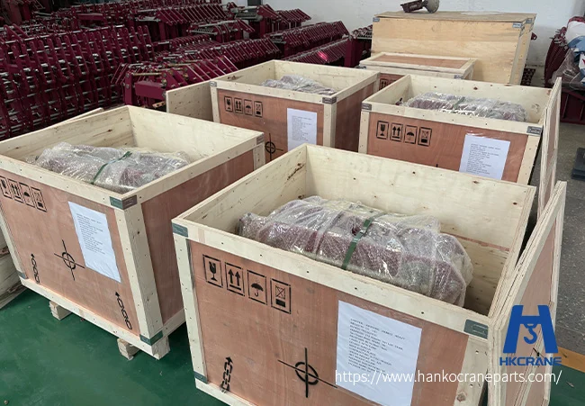 Overhead-crane-parts-packed-in-wooden-crates-for-export-shipment