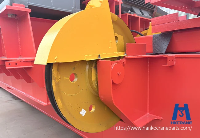 Crane pulley sheave with machined rope grooves ready for shipment in Hanko factory