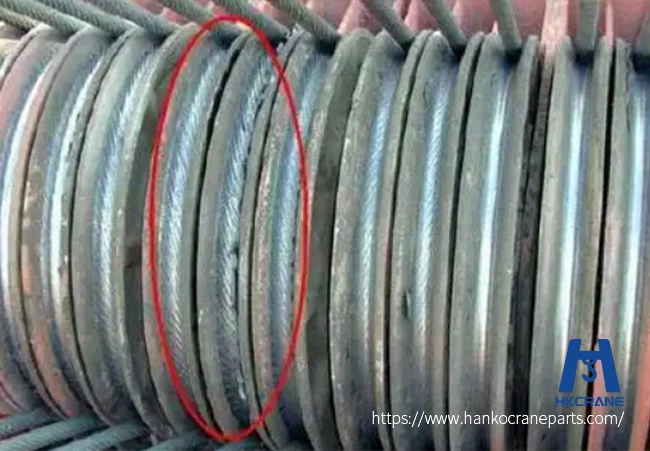 Worn-crane-sheave-groove-showing-replacement-wear-limits